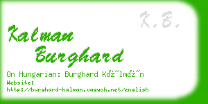 kalman burghard business card